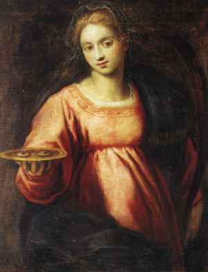 Santa Lucía, óleo sobre lienzo de Giacopo Palma "Il Giovane". Iglesia de los Santos Jeremías y Lucía. Venecia (Italia)