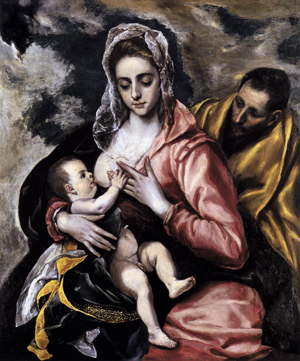 "La Sagrada Familia", óleo de Domenikos Theotokopoulos "El Greco". Hispanic Society of America, Nueva York (EEUU).