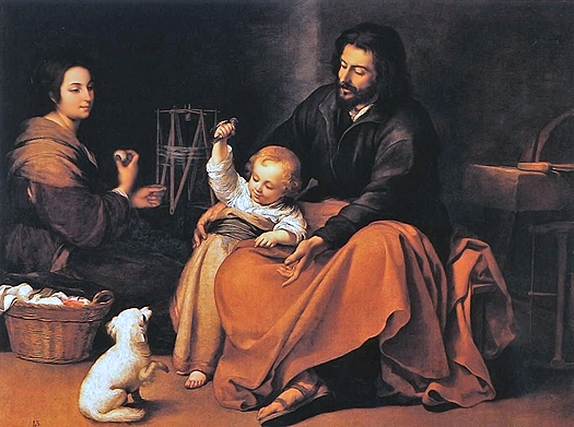 "Sagrada Familia del pajarito", óleo de Bartolomé Esteban Murillo. Museo Nacional del Prado, Madrid (España).