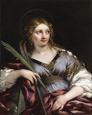 Santa Martina Óleo de la Santa, obra de Pietro Berrettini "da Cortona" (s. XVII). Los Ángeles County Museum, California (EEUU).
