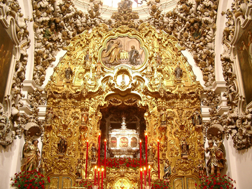 Altar con las reliquias de los santos mártires de Córdoba, España.
