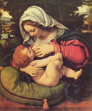 Virgen del cojín verde