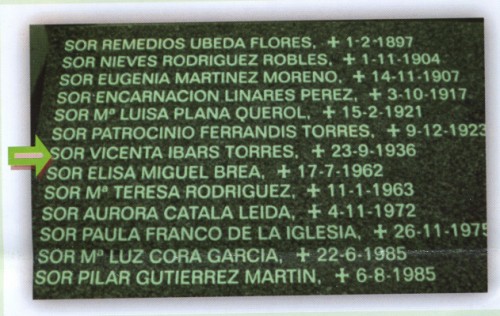 Sepulcro de la Sierva de Dios Vicenta Ivars