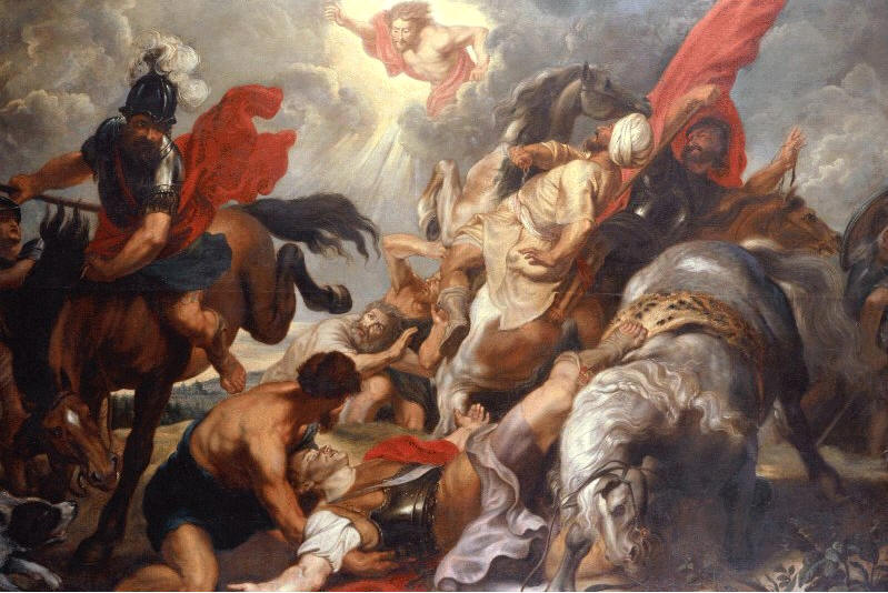 Óleo de la conversión de San Pablo, obra del pintor barroco Peter Paul Rubens (1620). Gemäldegalerie de Berlín (Alemania), desaparecido en 1945.