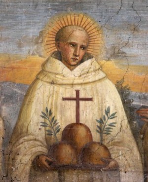 San Bernardo Tolomeo. Fresco del s. XV de, en Monte Oliveto, Italia. Benedicto XVI sanciono su culto canonizándolo el 21 de febrero de 2009.
