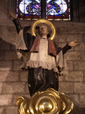 Escultura del Santo, obra de Ramon Amadeu (s.XVIII). Capilla del Santo en la iglesia de Santa Maria del Pi, Barcelona (España).