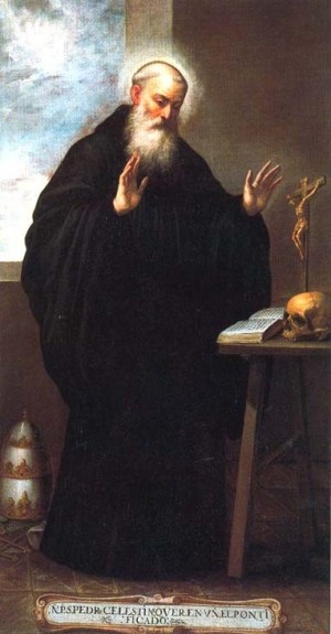 Óleo de San Celestino V, papa. Obra de Bartolomeo Romano (1637-41). Museo Nacional del Prado, Madrid (España).