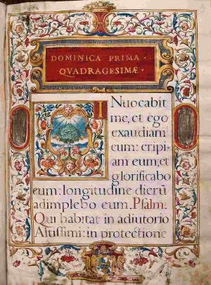 Misal con la misa para el primer domingo de Cuaresma (1635). Biblioteca Capitular de Toledo, España. Fuente: http://www.bne.es/