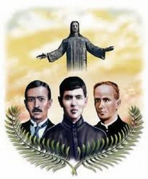 Montaje de los Beatos Mártires de San Joaquín y la imagen de Cristo Rey de la Paz venerado en el Cubilete, México.