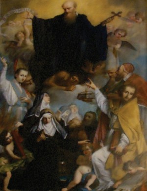 La gloria de San Juan Gualberto, Sacristía de la abadía de Ripoli, entre los santos de abajo aparece el beato Orlando. Esta pintura y el fresco de Neri di Bacci son las únicas representaciones del santo conocidas fuera de la orden.