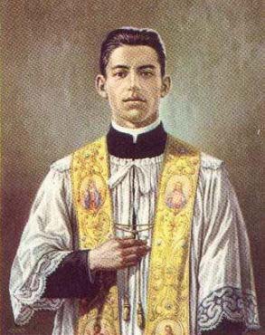 Ilustración del Beato Ángel Darío Acosta, en su atuendo sacerdotal.