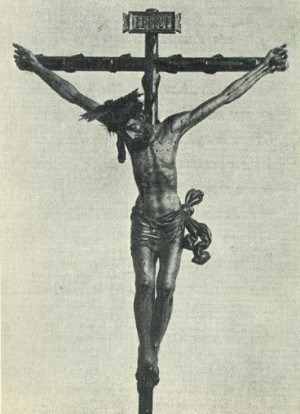 Antigua foto del Cristo de la Penitencia. Colegio Imperial de Niños Huérfanos de San Vicente Ferrer, Valencia (España).