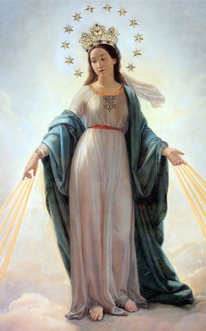 "Madonna del Miracolo", óleo de Domenico Bartolini (1813-1887) que conmemora la conversión de Alfonso Ratisbone ante una aparición de la Inmaculada. Basílica de San Andrea delle Fratte, Roma (Italia). Fotografía: K. Drake, 2006.