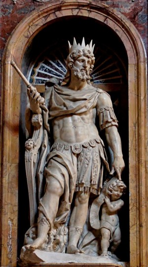 Escultura del Santo, obra de Paris Nogari (ca. 1536-1601). Capilla Borghese, Basílica de Santa María la Mayor, Roma (Italia).