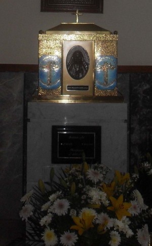 Vista de la urna-relicario de la Santa. Capilla del Hospital de Santa Margarita.