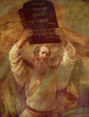 "Moisés con las Tablas de la Ley", óleo de Rembrandt van Rijn (1659). Gemäldegalerie de Berlín, Alemania.