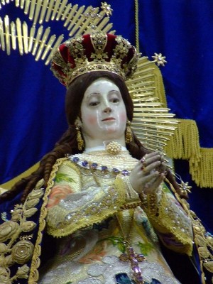 Detalle del busto de la venerada imagen.