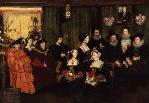 "Tomás Moro, su padre, sus criados y sus descendientes", óleo copia de Hans Holbein el Joven. National Gallery de Londres, Reino Unido.