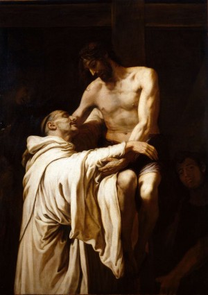 Cristo abrazando a San Bernardo, óleo de Francisco Ribalta (ca. 1626). Museo Nacional del Prado, Madrid (España).