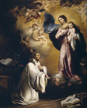 Lactación mística del Santo, obra de Bartolomé Esteban Murillo. Museo Nacional del Prado, Madrid (España).