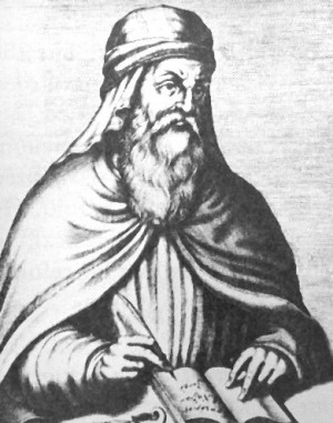 Grabado barroco de Novaciano, sacerdote y antipapa.