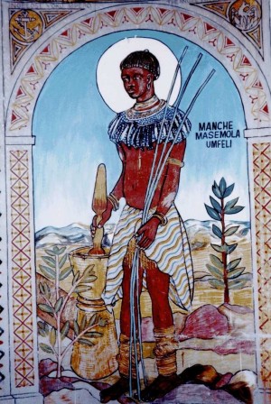 Mural de Manche Masemola en la Cyrene Mission de Bulawayo (Zimbawe).