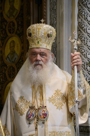 Su Beatitud Hieronymos II, arzobispo de Atenas y de toda Grecia y Primado de la Iglesia Ortodoxa Autocéfala Griega.