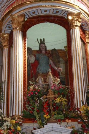 Imagen de San Miguel venerada en su Santuario, en Nativitas, Tlaxcala, México. Tomada de Flickr cortesía de Rodolfo de Guadalupe.