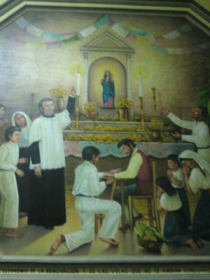 Mural que representa la redacción de la Auténtica.