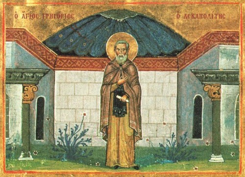 Iluminación del Santo en el Menologio de Basilio II (s.X). Biblioteca Apostolica Vaticana, Roma (Italia).