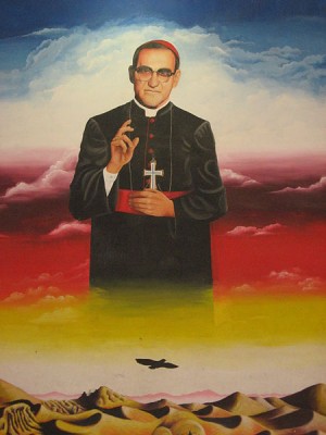 Mural del Siervo de Dios Óscar Romero, arzobispo de San Salvador.