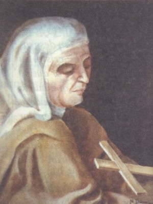Beata Trinidad (Teresa Rius Casas). Pintura de sor Natividad Dávoli basándose en la fotografía de la mártir.