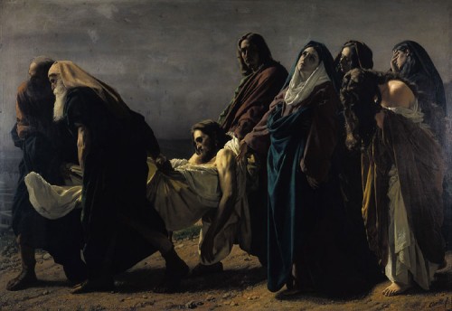 "Jesús trasladado al sepulcro" (1864-1870), óleo de Antonio Ciseri. Santuario de la Madonna del Sasso, Orselina (Italia).