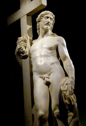 Primera versión del Cristo Resucitado de Miguel Ángel Buonarroti. Monasterio de San Vicente en Bassano Romano, Italia.