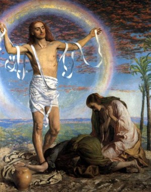 "Cristo resucitado en el jardín de José de Arimatea", lienzo del pintor británico William Holman Hunt.