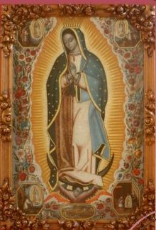 Milagrosa imagen de la Guadalupana, Capilla de la Casa Central de la Hnas. Jerónimas, Cdad. de Puebla, (México).