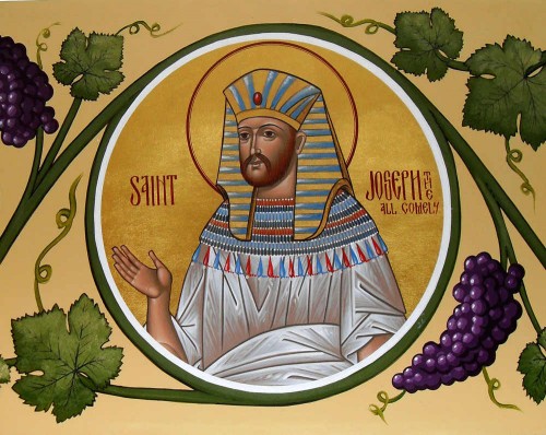 Fresco ortodoxo del Patriarca, obra de Matthew Garrett. Iglesia Ortodoxa Antioquena de San Antonio, Bergenfield, Nueva Jersey (EEUU).