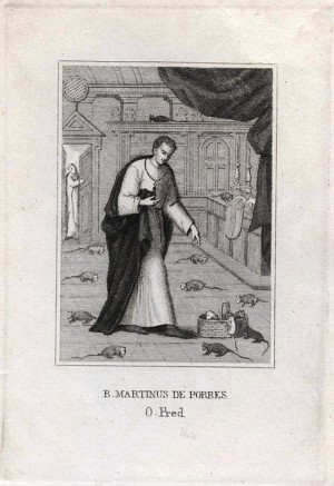 Grabado de San Martín de Porres.
