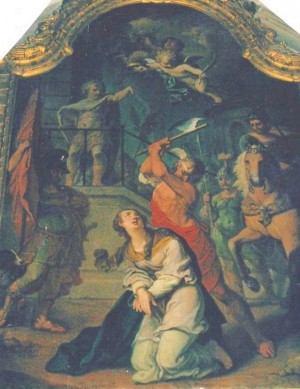 Martirio de Santa Libaria. Lienzo de J. Senemont (1777). Iglesia de la Santa en Rambervillers, Francia.