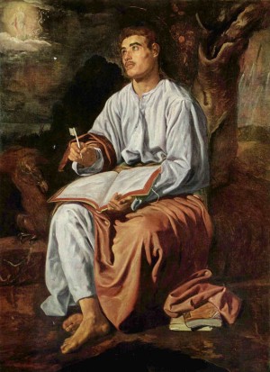 San Juan en Patmos, óleo de Diego de Silva y Velázquez (1618). National Gallery de Londres, Reino Unido.