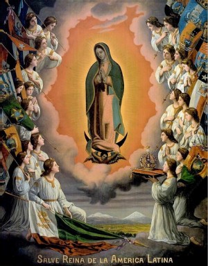 Gonzalo Carrasco, óleo/tela, "Salve Reina de la América Latina", 1930, Museo de la Basílica de Guadalupe.