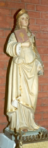 Imagen decimonónica de Santa Benedicta de Lyon. Iglesia parroquial de Origny-Sainte-Benôite, Francia.