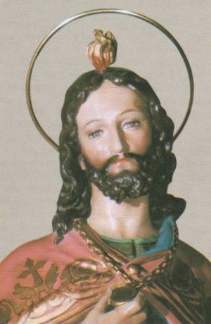 Detalle de una imagen del Santo venerada en Racconigi, Italia.