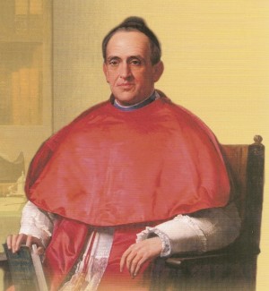 El Venerable vestido con hábito de canónigo. Estampa devocional.