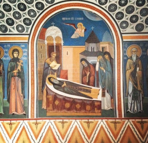 Fresco representando la muerte del santo.