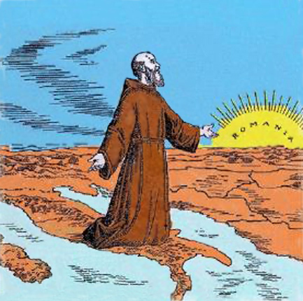 El Beato, nexo de unión entre Italia y Rumanía. Ilustración contemporánea.