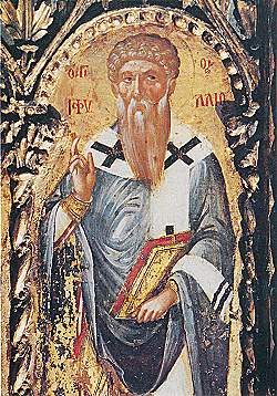 Icono ortodoxo griego de San Trifilio.