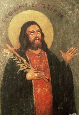 Icono de san Kuksha, hieromártir de la Laura de las Grutas de Kiev.