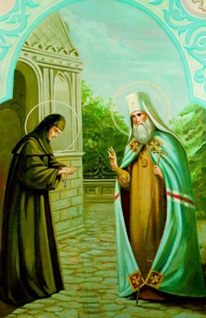 San Filareto Drozdov visita a la Santa.