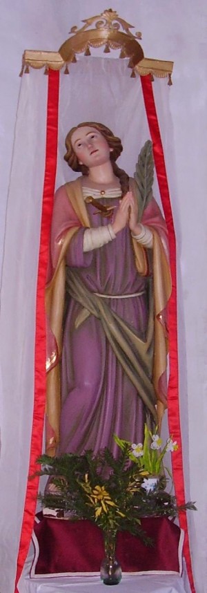 Imagen de Santa Fusca venerada en Agrons, Italia.
